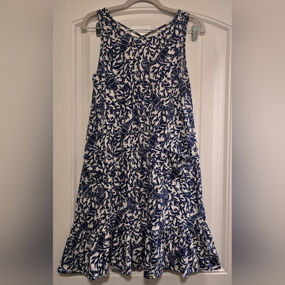 LILLY PULITZER Kristin Flounce Dress In Blue Oyster Bay - Picture 4 of 9